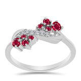 Inel din Argint 925 ( 2.45 grame ) cu Rubin Malagasy și Topaz Alb 0.59 Carate
