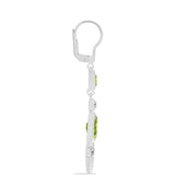 Cercei din Argint 925 ( 4.79 grame ) cu Peridot Changbai și Topaz Alb 3.38 Carate