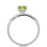 Inel din Argint 925 ( 2.07 grame ) cu Peridot Changbai și Topaz Alb 0.96 Carate