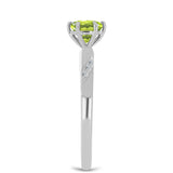 Inel din Argint 925 ( 2.07 grame ) cu Peridot Changbai și Topaz Alb 0.96 Carate