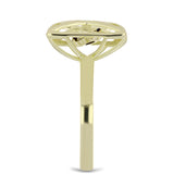 Inel din Argint 925 Placat cu Aur ( 3.76 grame ) cu Diamant Albastru Dansator 0.01 Carate