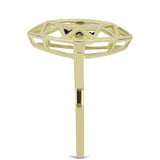 Inel din Argint 925 Placat cu Aur ( 2.4 grame ) cu Diamant Albastru Dansator 0.01 Carate