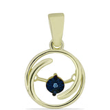 Pandantiv din Argint 925 Placat cu Aur ( 1.53 grame ) cu Diamant Albastru Dansator 0.01 Carate