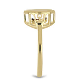 Inel din Argint 925 Placat cu Aur ( 2.34 grame ) cu Diamant Albastru Dansator 0.01 Carate