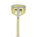 Inel din Argint 925 Placat cu Aur ( 2.99 grame ) cu Diamant Albastru Dansator și Topaz Alb 0.31 Carate