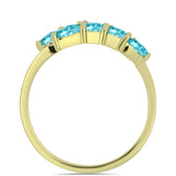 Inel din Argint 925 Placat cu Aur ( 3.26 grame ) cu Cuarț Paraiba și Topaz Alb 1.03 Carate