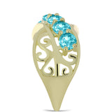 Inel din Argint 925 Placat cu Aur ( 3.4 grame ) cu Cuarț Paraiba 1.2 Carate