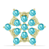 Broşă din Argint 925 Placat cu Aur ( 2.36 grame ) cu Cuarț Paraiba 1.73 Carate