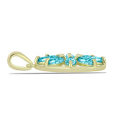 Pandantiv din Argint 925 Placat cu Aur ( 2.31 grame ) cu Cuarț Paraiba 1.65 Carate