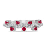 Inel din Argint 925 ( 2.09 grame ) cu Rubin Malagasy și Topaz Alb 0.6 Carate