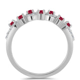 Inel din Argint 925 ( 2.09 grame ) cu Rubin Malagasy și Topaz Alb 0.6 Carate