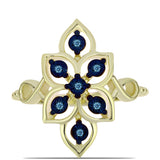 Inel din Argint 925 Placat cu Aur ( 4.27 grame ) cu Diamant Albastru Dansator 0.06 Carate