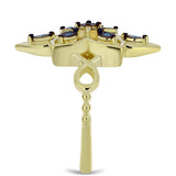 Inel din Argint 925 Placat cu Aur ( 4.27 grame ) cu Diamant Albastru Dansator 0.06 Carate