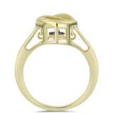 Inel din Argint 925 Placat cu Aur ( 3.24 grame ) cu Diamant Albastru Dansator 0.01 Carate