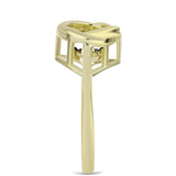 Inel din Argint 925 Placat cu Aur ( 3.24 grame ) cu Diamant Albastru Dansator 0.01 Carate