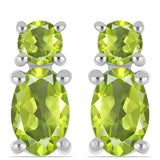 Cercei din Argint 925 ( 1.15 grame ) cu Peridot Changbai 1.14 Carate