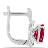 Cercei din Argint 925 ( 4.3 grame ) cu Rubin Malagasy și Topaz Alb 3.78 Carate