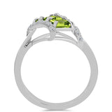 Inel din Argint 925 ( 2.89 grame ) cu Peridot Changbai și Topaz Alb 1.19 Carate
