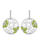 Cercei din Argint 925 ( 6.01 grame ) cu Peridot Changbai și Topaz Alb 3.3 Carate