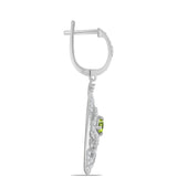 Cercei din Argint 925 ( 5.8 grame ) cu Peridot Changbai și Topaz Alb 1.57 Carate