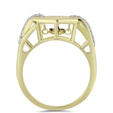 Inel din Argint 925 Placat cu Aur ( 4.51 grame ) cu Diamant Albastru Dansator și Topaz Alb 0.18 Carate