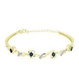 Brățară din Argint 925 Placat cu Aur ( 8.71 grame ) cu Diamant Albastru Dansator și Topaz Alb 0.13 Carate