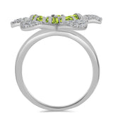 Inel din Argint 925 ( 6.22 grame ) cu Peridot Changbai și Topaz Alb 1.88 Carate