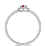 Set din Argint 925 ( 2.91 grame ) cu Rubin Malagasy și Topaz Alb 0.78 Carate ( Cercei+Inel )