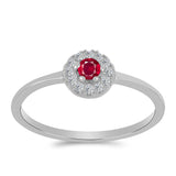 Set din Argint 925 ( 2.91 grame ) cu Rubin Malagasy și Topaz Alb 0.78 Carate ( Cercei+Inel )