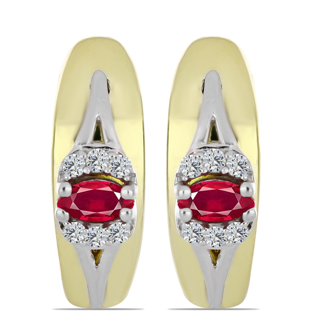 Cercei din Argint 925 ( 3.52 grame ) cu Rubin Malagasy și Topaz Alb 0.29 Carate