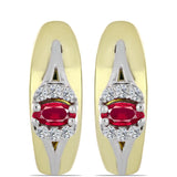 Cercei din Argint 925 ( 3.52 grame ) cu Rubin Malagasy și Topaz Alb 0.29 Carate