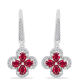 Cercei din Argint 925 ( 4.18 grame ) cu Rubin Malagasy și Topaz Alb 2.12 Carate