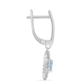 Cercei din Argint 925 ( 3.35 grame ) cu Acvamarin Embu County și Topaz Alb 1.21 Carate