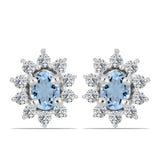 Cercei din Argint 925 ( 1.1 grame ) cu Acvamarin Embu County și Topaz Alb 0.53 Carate