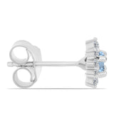 Cercei din Argint 925 ( 1.1 grame ) cu Acvamarin Embu County și Topaz Alb 0.53 Carate