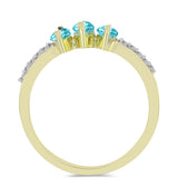 Inel din Argint 925 Placat cu Aur ( 2.05 grame ) cu Cuarț Paraiba și Topaz Alb 0.71 Carate
