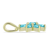 Pandantiv din Argint 925 Placat cu Aur ( 1.06 grame ) cu Cuarț Paraiba 1.05 Carate
