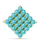 Inel din Argint 925 Placat cu Aur ( 3 grame ) cu Cuarț Paraiba 1.54 Carate