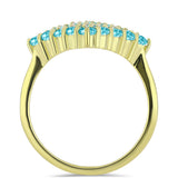 Inel din Argint 925 Placat cu Aur ( 3 grame ) cu Cuarț Paraiba 1.54 Carate