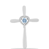 Cruce Pandantiv din Argint 925 ( 1.51 grame ) cu Acvamarin Embu County 0.11 Carate