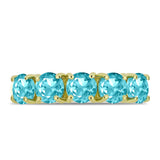 Inel din Argint 925 Placat cu Aur ( 2.68 grame ) cu Cuarț Paraiba 2.27 Carate