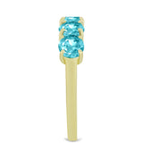 Inel din Argint 925 Placat cu Aur ( 2.68 grame ) cu Cuarț Paraiba 2.27 Carate