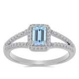 Inel din Argint 925 ( 2.54 grame ) cu Acvamarin Embu County și Topaz Alb 0.92 Carate