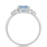Inel din Argint 925 ( 1.82 grame ) cu Acvamarin Embu County și Topaz Alb 1.18 Carate