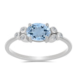 Inel din Argint 925 ( 1.82 grame ) cu Acvamarin Embu County și Topaz Alb 1.18 Carate