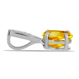 Pandantiv din Argint 925 ( 0.78 grame ) cu Citrin Ural și Topaz Alb 1.27 Carate