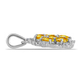 Pandantiv din Argint 925 ( 1.71 grame ) cu Citrin Ural și Topaz Alb 1.33 Carate