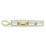 Cruce Pandantiv din Argint 925 Placat cu Aur ( 1.85 grame ) cu Piatra Lunii Curcubeu 2.86 Carate