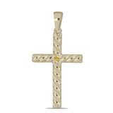 Cruce Pandantiv din Argint 925 Placat cu Aur ( 1.96 grame ) cu Citrin Ural 0.02 Carate