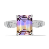 Inel din Argint 925 ( 2.55 grame ) cu Ametrin Anahi și Topaz Alb 3.24 Carate